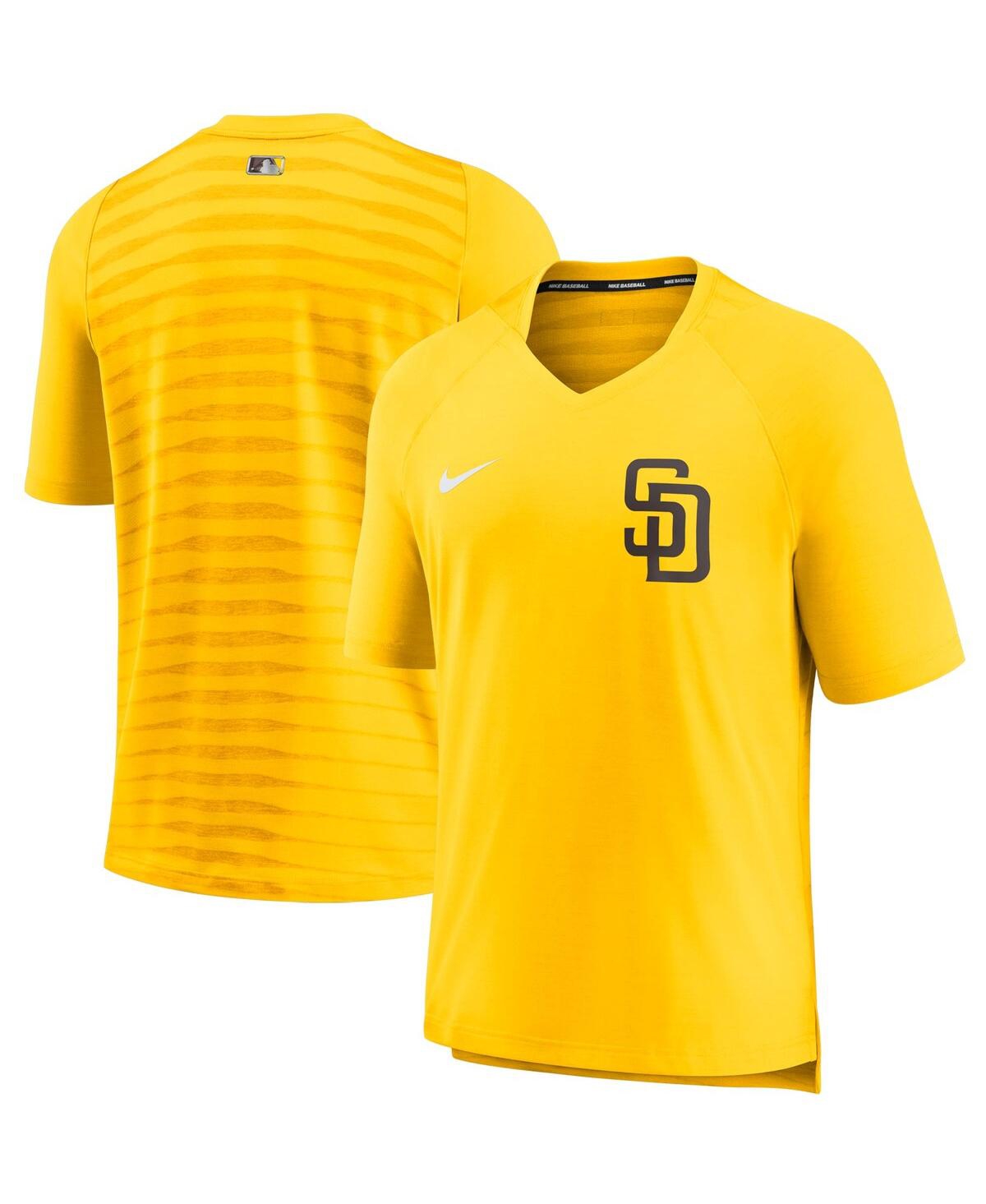 Men's Nike Gold San Diego Padres Authentic Collection Pregame Performance V-Neck T-shirt