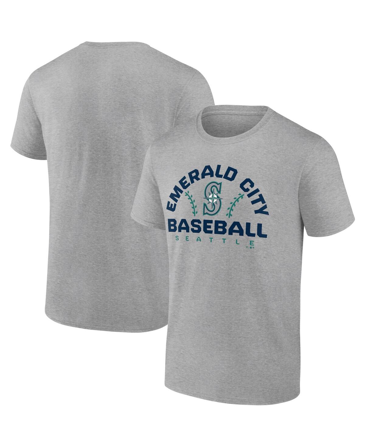 Fanatics Branded Heathered Gray Seattle Mariners Iconic Go For Two T-shirt In Heathered Gray