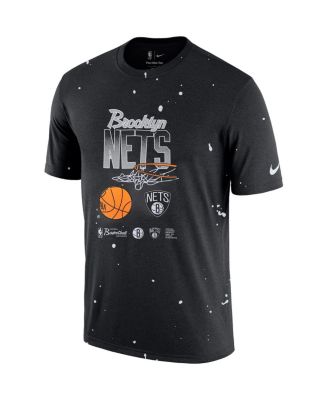 Men's Black Brooklyn Nets Courtside Splatter T-shirt