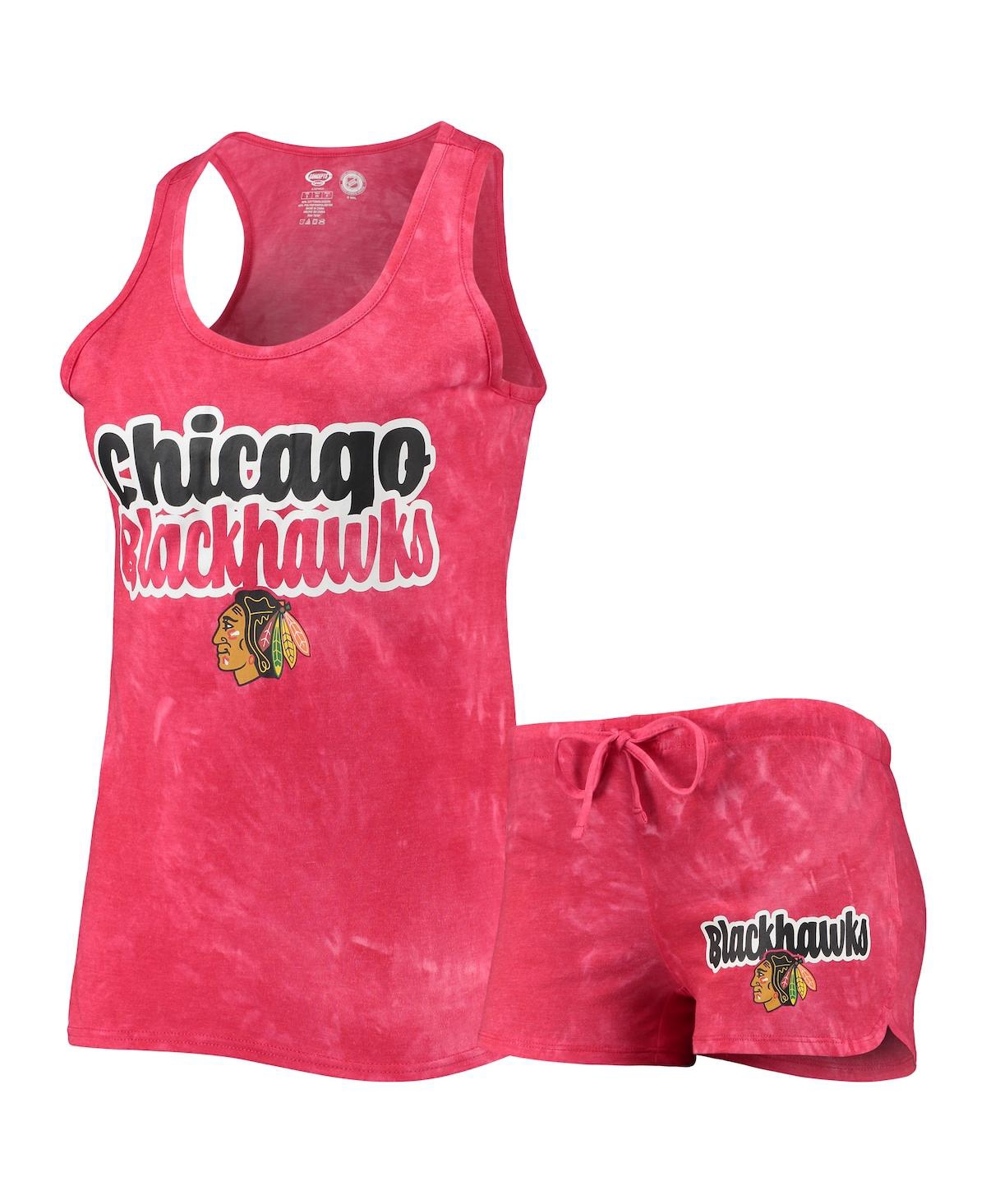 Concepts Sport Women's  Red Chicago Blackhawks Billboard Racerback Tank Top And Shorts Set