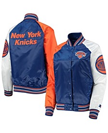 Women's Royal, Orange New York Knicks The Prospect Raglan Full-Snap Jacket
