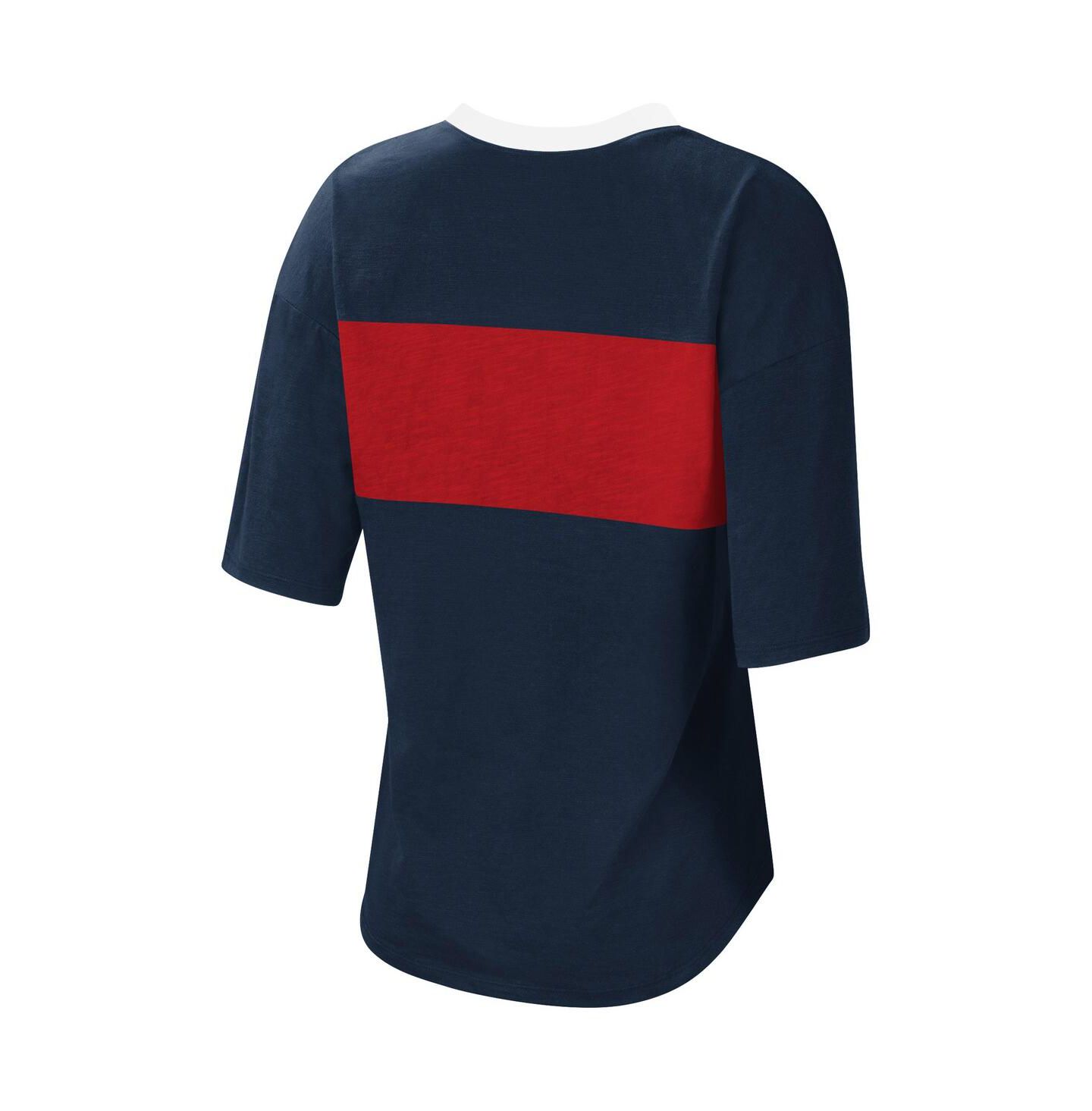 Женская футболка Touch Navy and Red Minnesota Twins Lead Off Notch Neck — фото 4