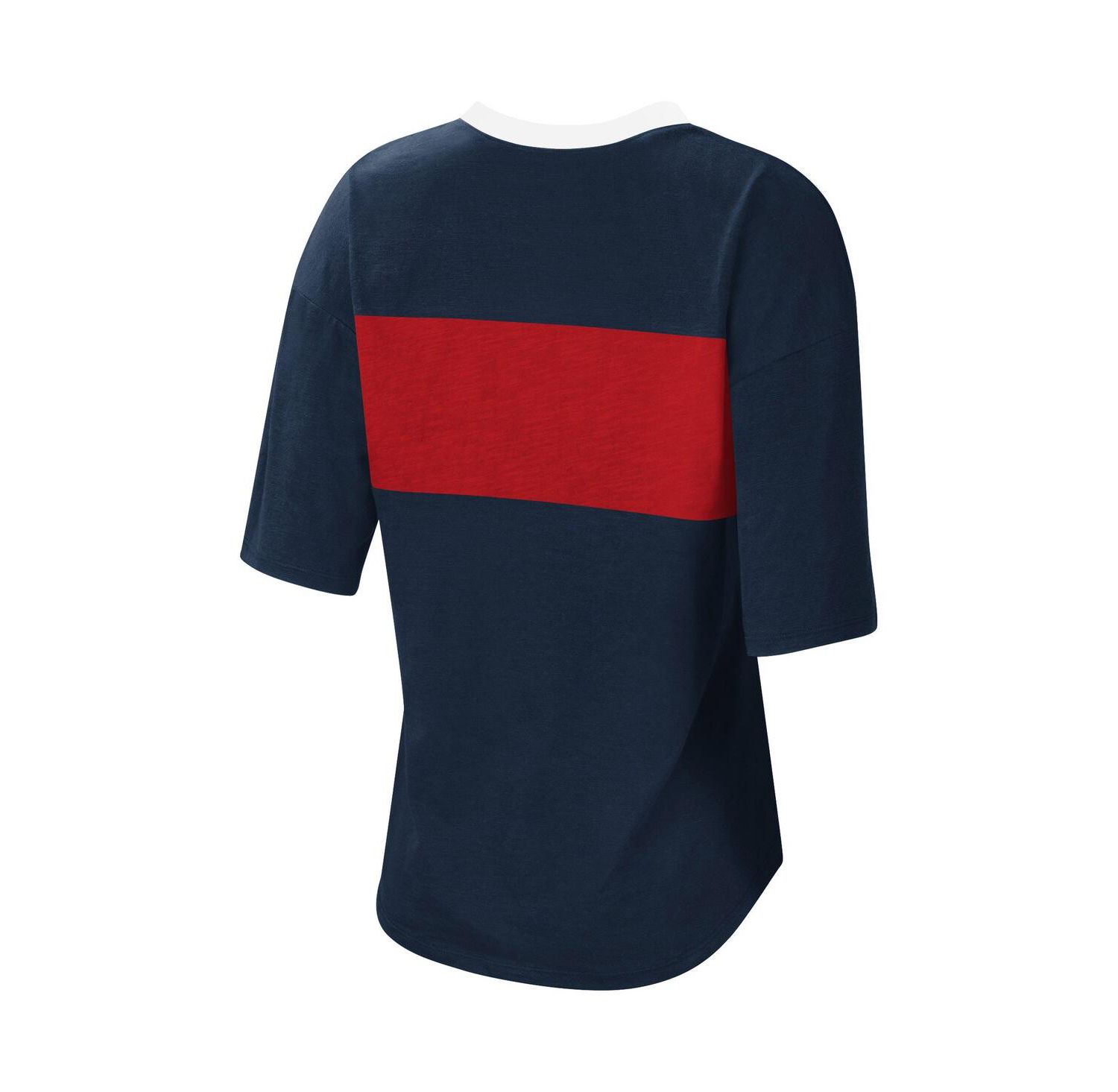 Women's Navy and Red Minnesota Twins Lead Off Notch Neck T-shirt