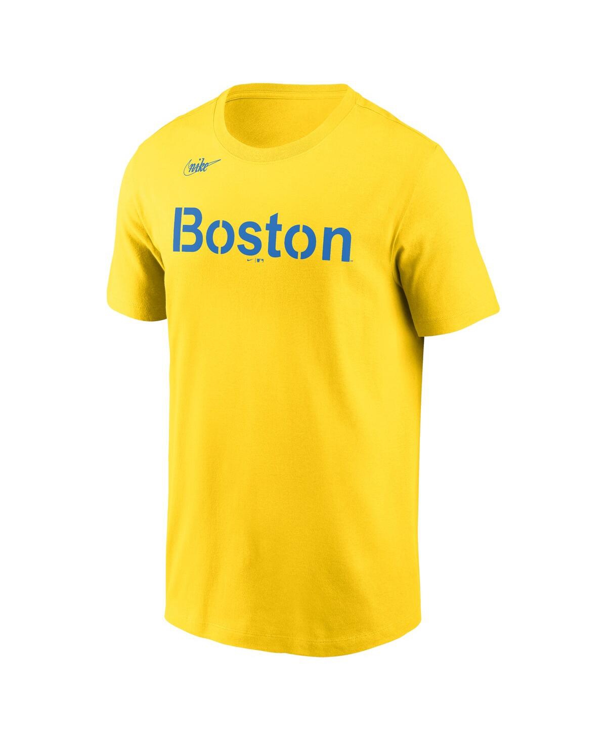 Shop Nike Men's  David Ortiz Gold Boston Red Sox Name And Number T-shirt