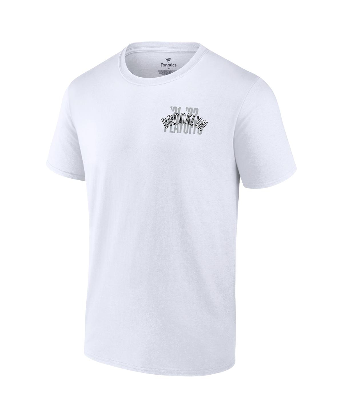 Shop Fanatics Men's  White Brooklyn Nets 2022 Nba Playoffs Dunk T-shirt