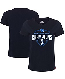 Women's Navy Milwaukee Bucks 2021 NBA Finals Champions Cabo T-shirt
