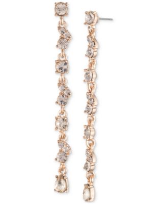 Givenchy Rose Gold-Tone Pear-Shape Crystal Linear Drop Earrings - Macy's