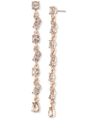 Givenchy Rose Gold-Tone Pear-Shape Crystal Linear Drop Earrings - Macy's