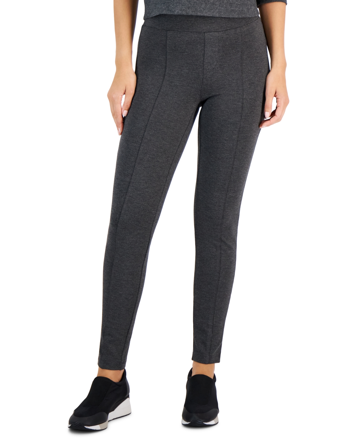 Style & Co Women's Heathered Ponte-knit Pull-on Pants, Created For Macy ...