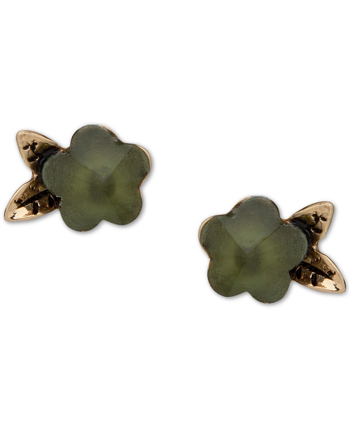 lonna & lilly Gold-Tone Floral Leaf Stud Earrings