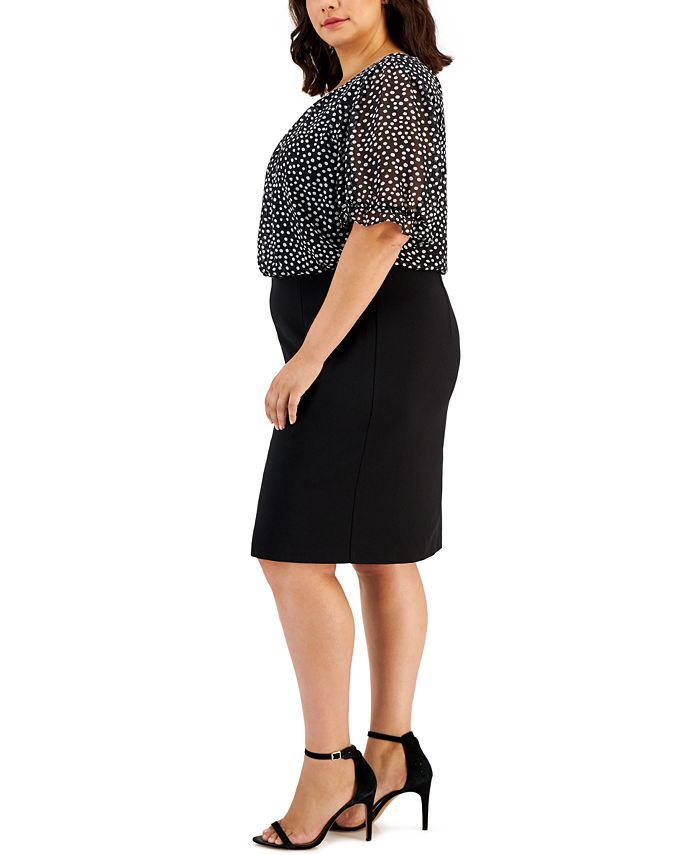 Connected Plus Size Mixed Media Dress Macy's