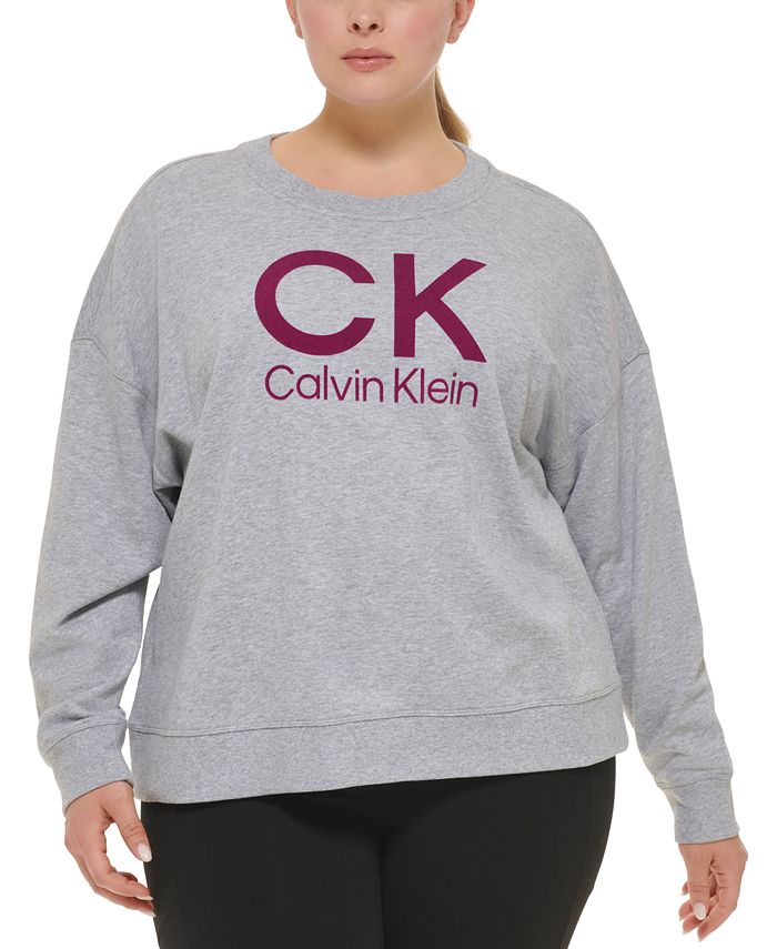Calvin Klein - Plus Size Flocked Graphic Sweatshirt