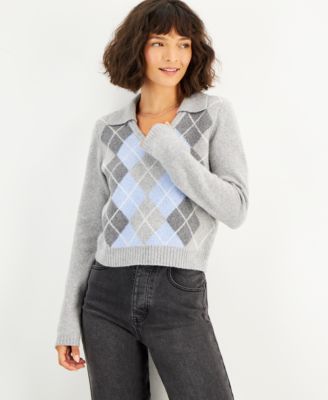 Hippie Rose - Juniors' Cable-Knit Quarter-Zip Sweater
