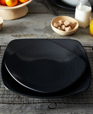 Swirl Square Dinner Plates, Set of 4