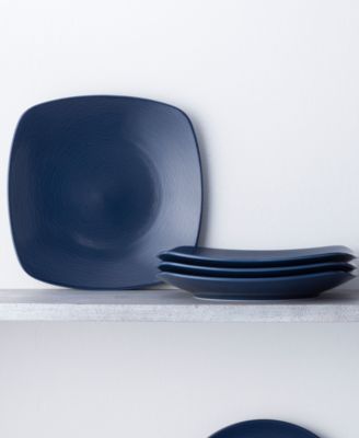 Swirl Square Dinner Plates, Set of 4