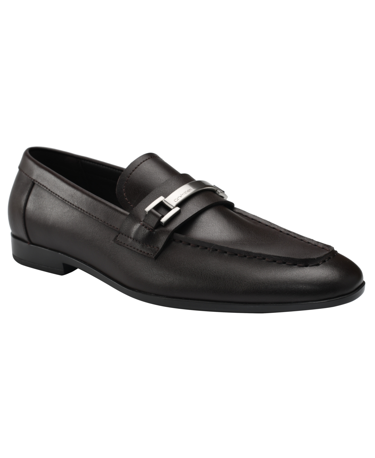 Shop Calvin Klein Men's Nabil Slip-on Dress Loafers In Dark Brown