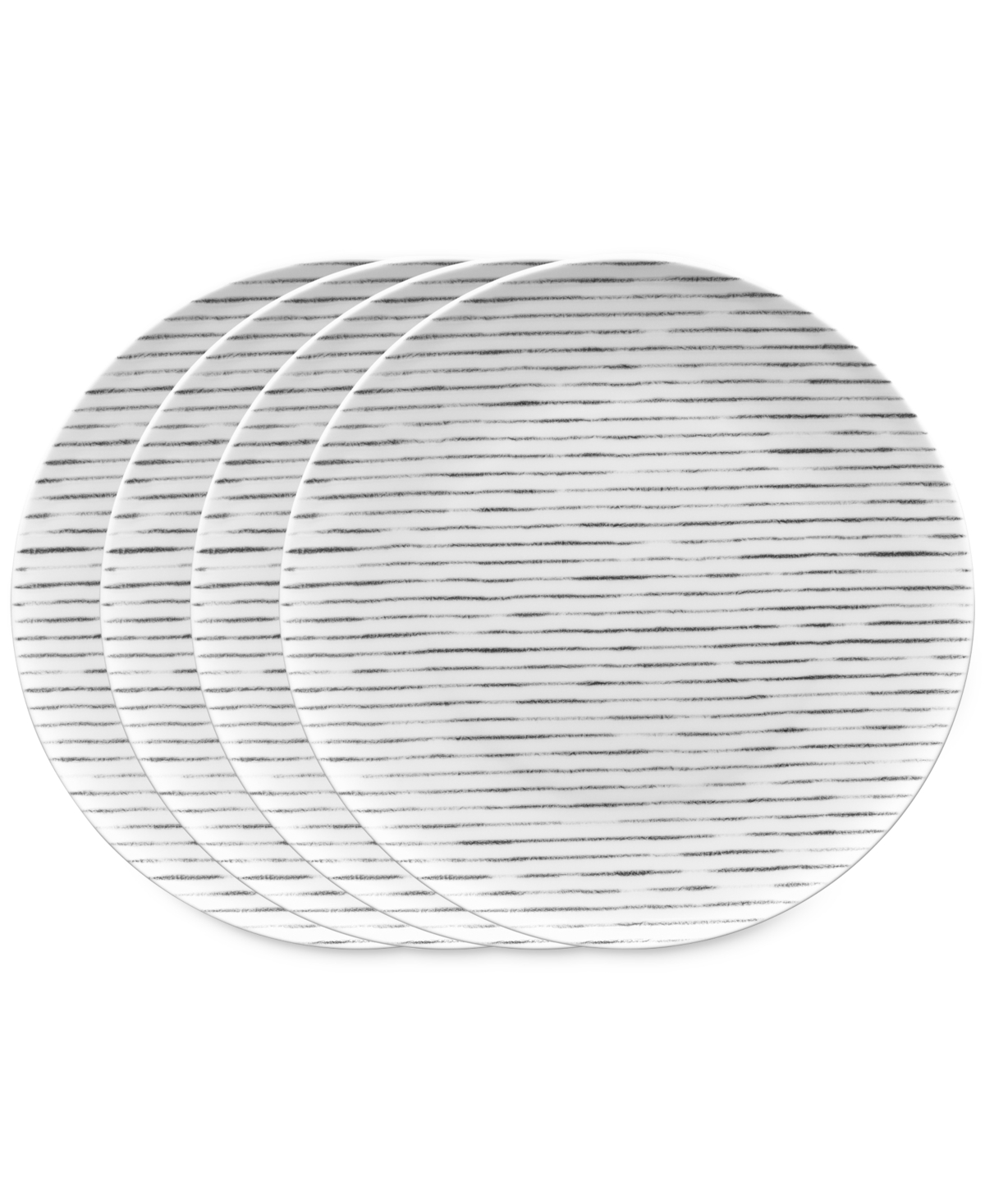 Hammock Stripes Coupe Dinner Plates, Set of 4 - Green