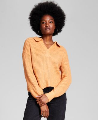 And Now This - Women's Collared Drop-Shoulder Sweater