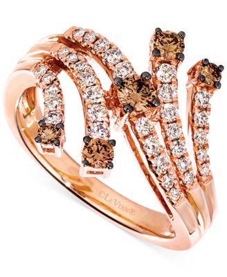 Le Vian - Nude Diamond (3/8 ct. t.w.) & Chocolate Diamond (1/3 ct. t.w.) Statement Ring in 14k Rose Gold