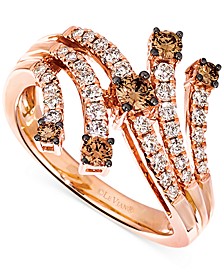 Nude Diamond (3/8 ct. t.w.) & Chocolate Diamond (1/3 ct. t.w.) Statement Ring in 14k Rose Gold