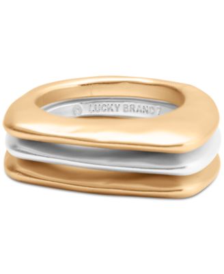 Lucky Brand - Two-Tone Organic Metal Ring Stack