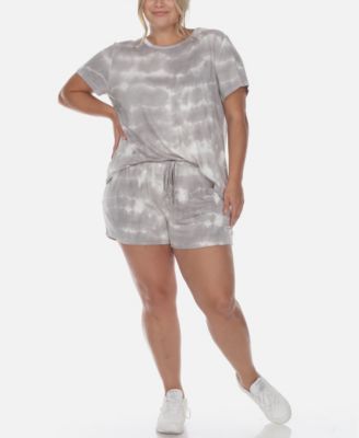 Plus Size 2 Piece Top Shorts Lounge Set