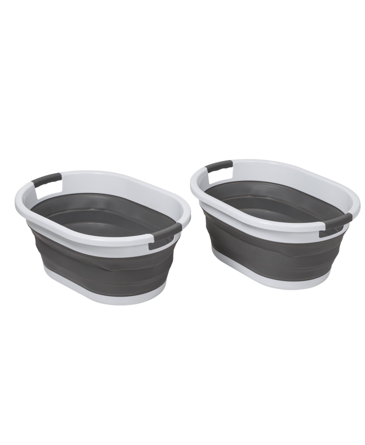 Honey Can Do Collapsible Laundry Baskets With Bins, Set Of 2 In Gray