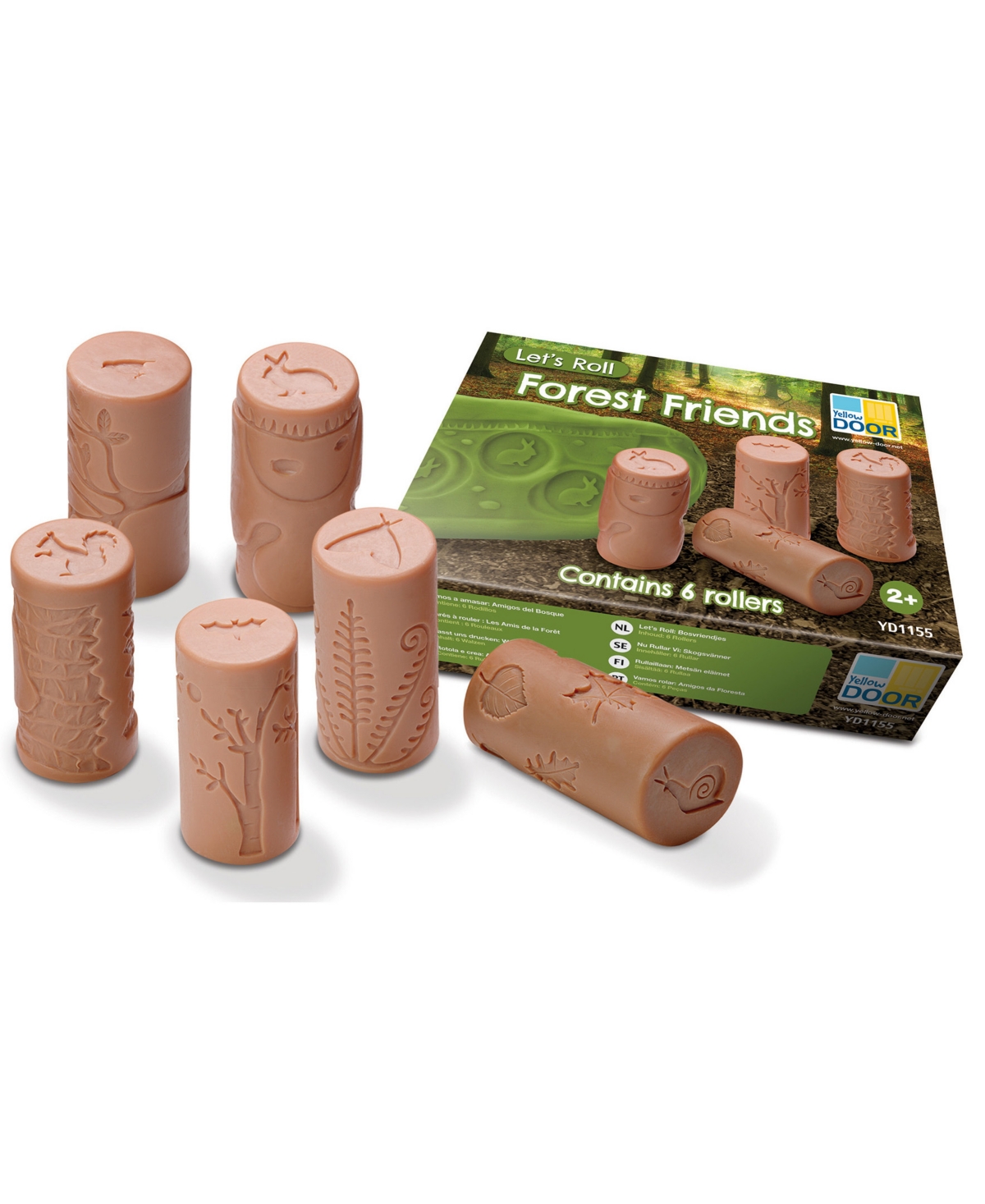Yellow Door Let's Roll Forest Friends Rollers, Set Of 6 In Multicolor