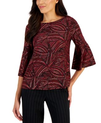 Kasper - Women's Bell-Sleeve Knit Top
