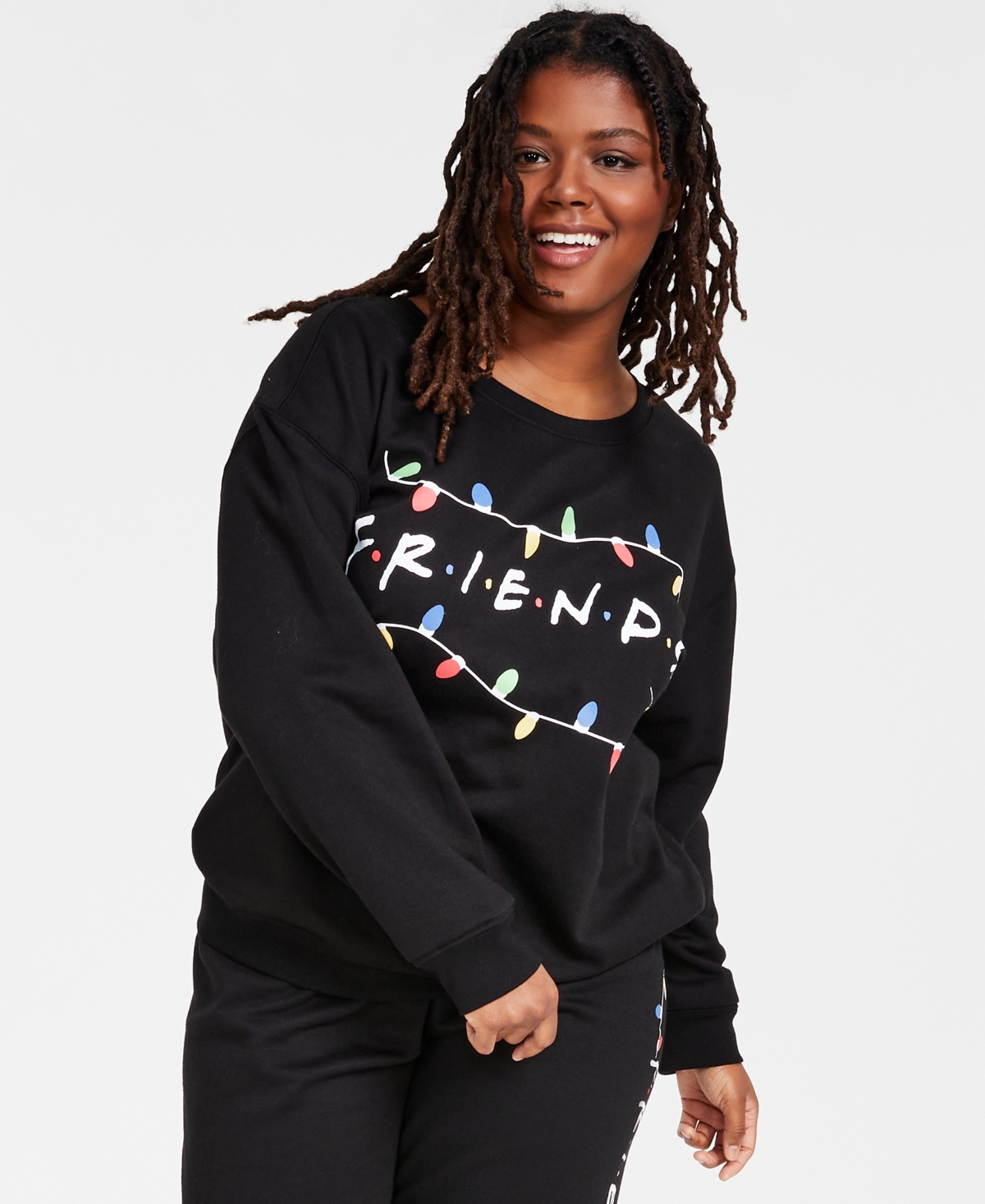 Love Tribe Trendy Plus Size Friends Lights Sweatshirt