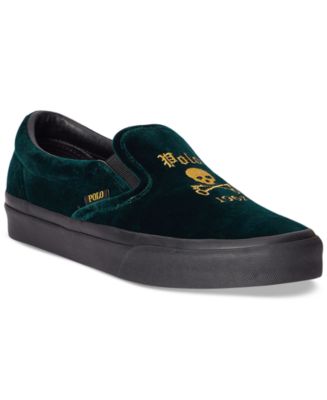Polo Ralph Lauren Men\'s Keaton Velvet Slip-On Sneaker Size 9 Green Polo Ralph Lauren Men main image 4