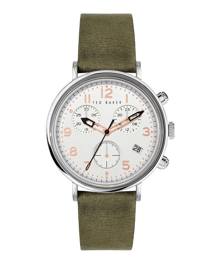 Ted Baker Men s Mimosaa Chrono Brown Leather Strap Watch 41mm Macy s