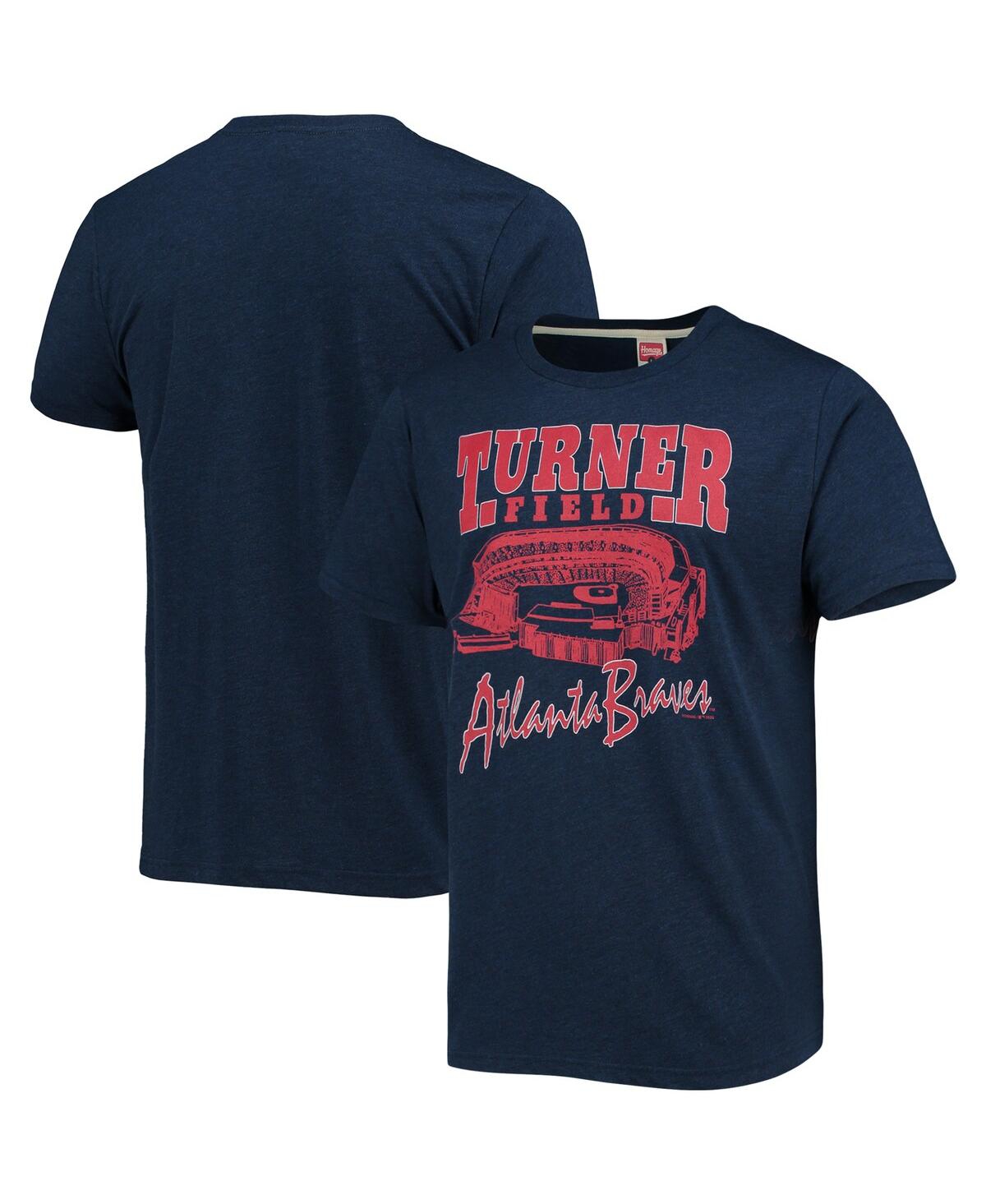 Atlanta Braves T-Shirt from Homage. | Navy | Vintage Apparel from Homage.