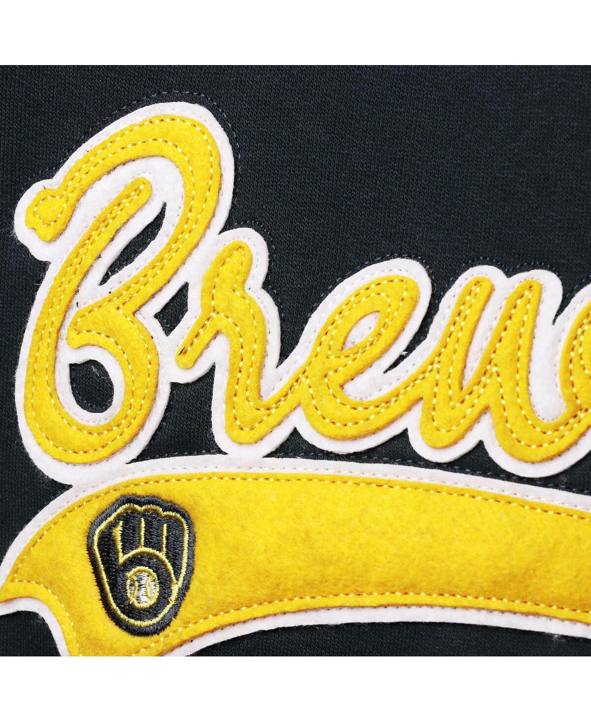 Soft As A Grape Navy Milwaukee Brewers Plus Size Side Split Pullover Hoodie In Navy