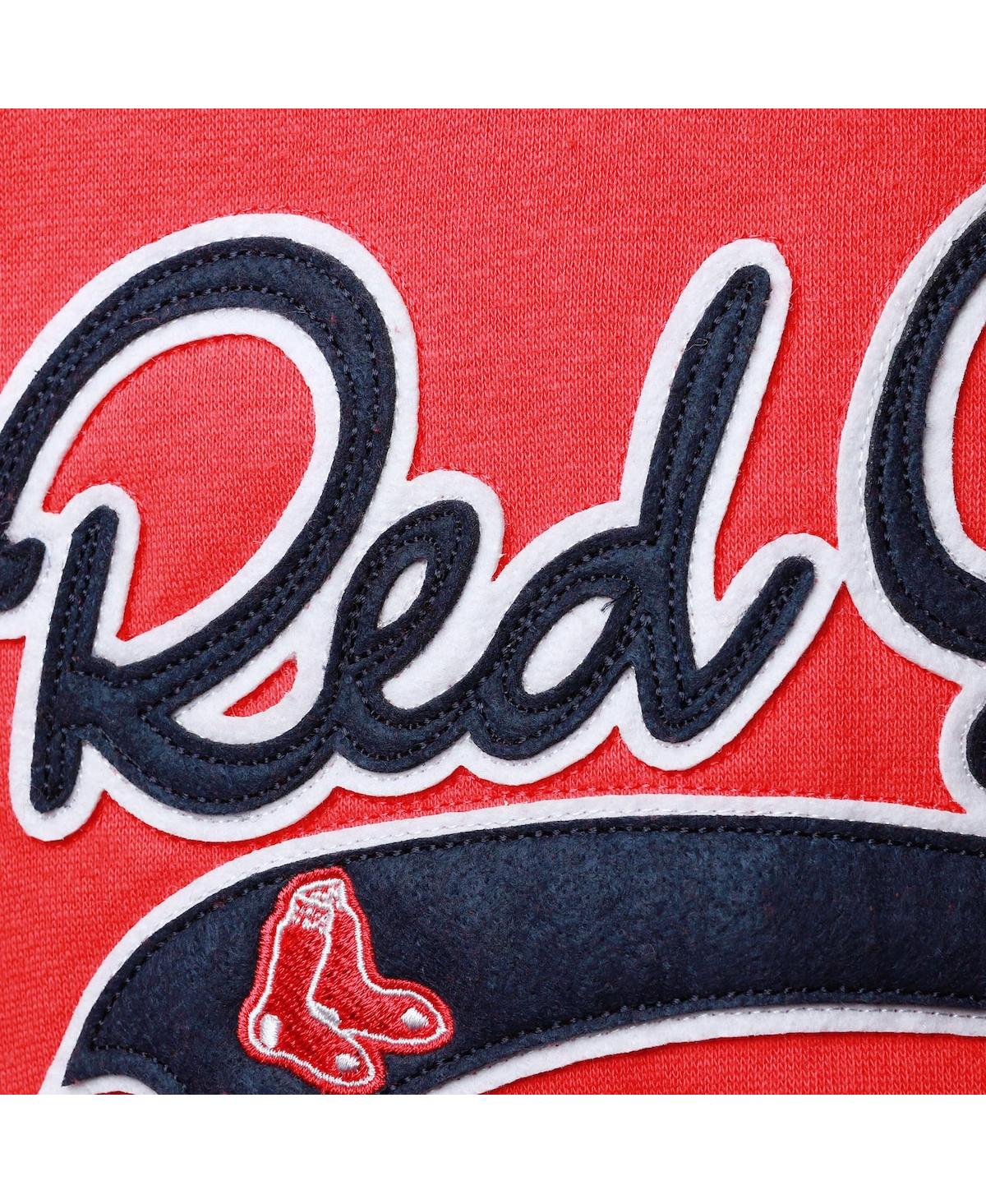 Soft As A Grape Red Boston Red Sox Plus Size Side Split Pullover Hoodie In Red