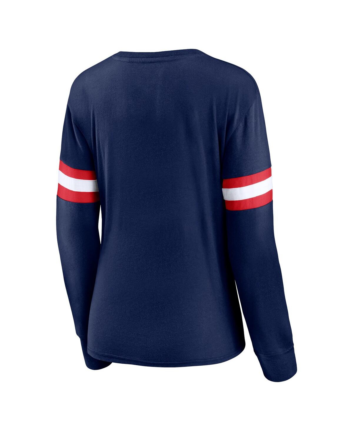 Fanatics Branded Navy Washington Wizards Block Party Chest Logo Striped Long Sleeve T-shirt In Navy