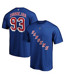 Men's Branded Mika Zibanejad Blue New York Rangers Big and Tall Name and Number T-shirt