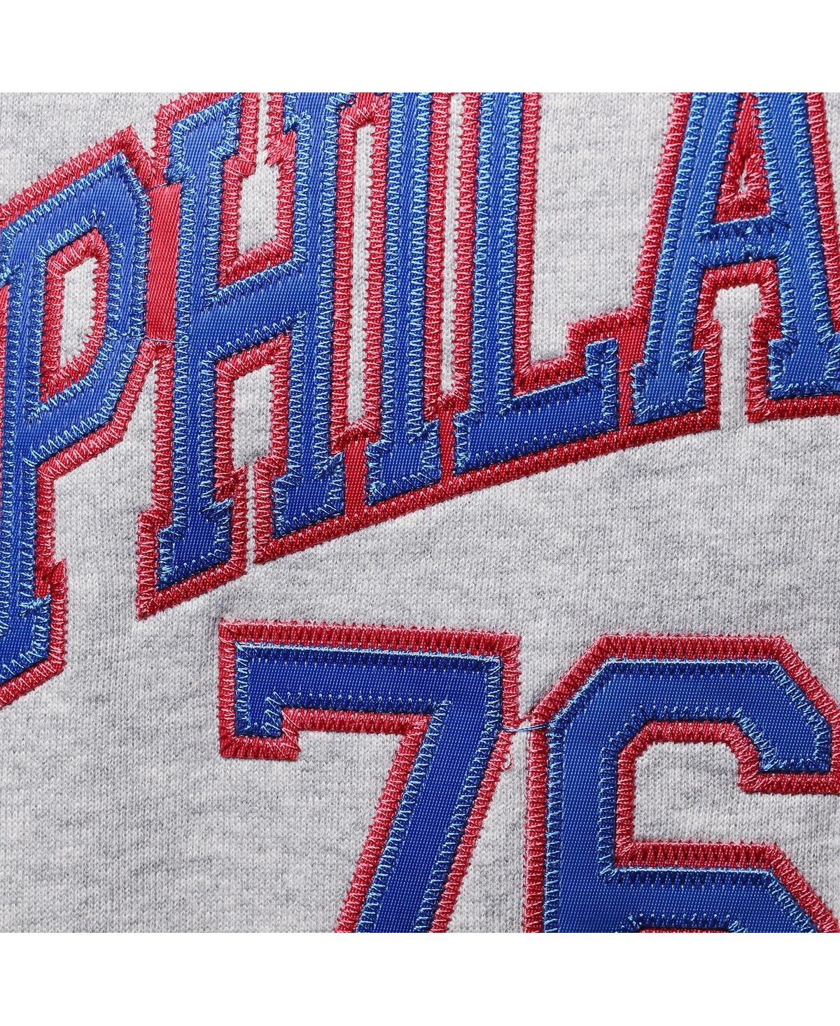 Men's Mitchell & Ness Allen IversonPhiladelphia 76ers Big and Tall Name and Number Pullover Hoodie - Heathered Gray