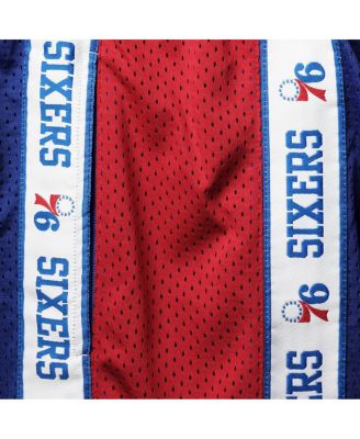 Men's Royal, Red Philadelphia 76ers Big and Tall Tape Mesh Shorts
