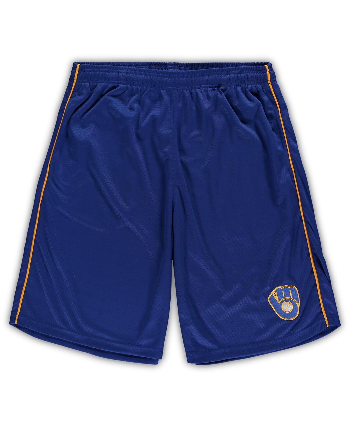 PROFILE MEN'S ROYAL MILWAUKEE BREWERS BIG AND TALL MESH SHORTS