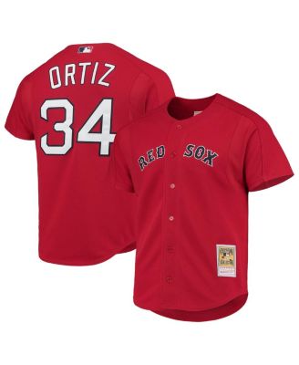 Men's David Ortiz Boston Red Sox Mitchell & Ness Red Cooperstown Mesh