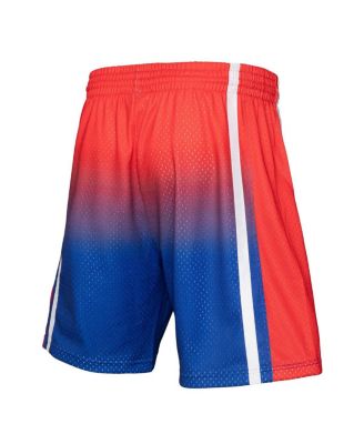 Men's Red, Royal Philadelphia 76ers 1996/97 Hardwood Classics Fadeaway Reload 3.0 Swingman Shorts