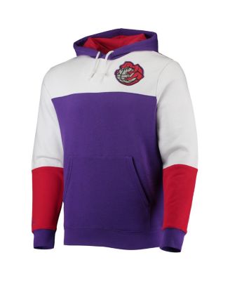 Men's Purple Toronto Raptors Hardwood Classics Fusion 2.0 Colorblock Pullover Hoodie