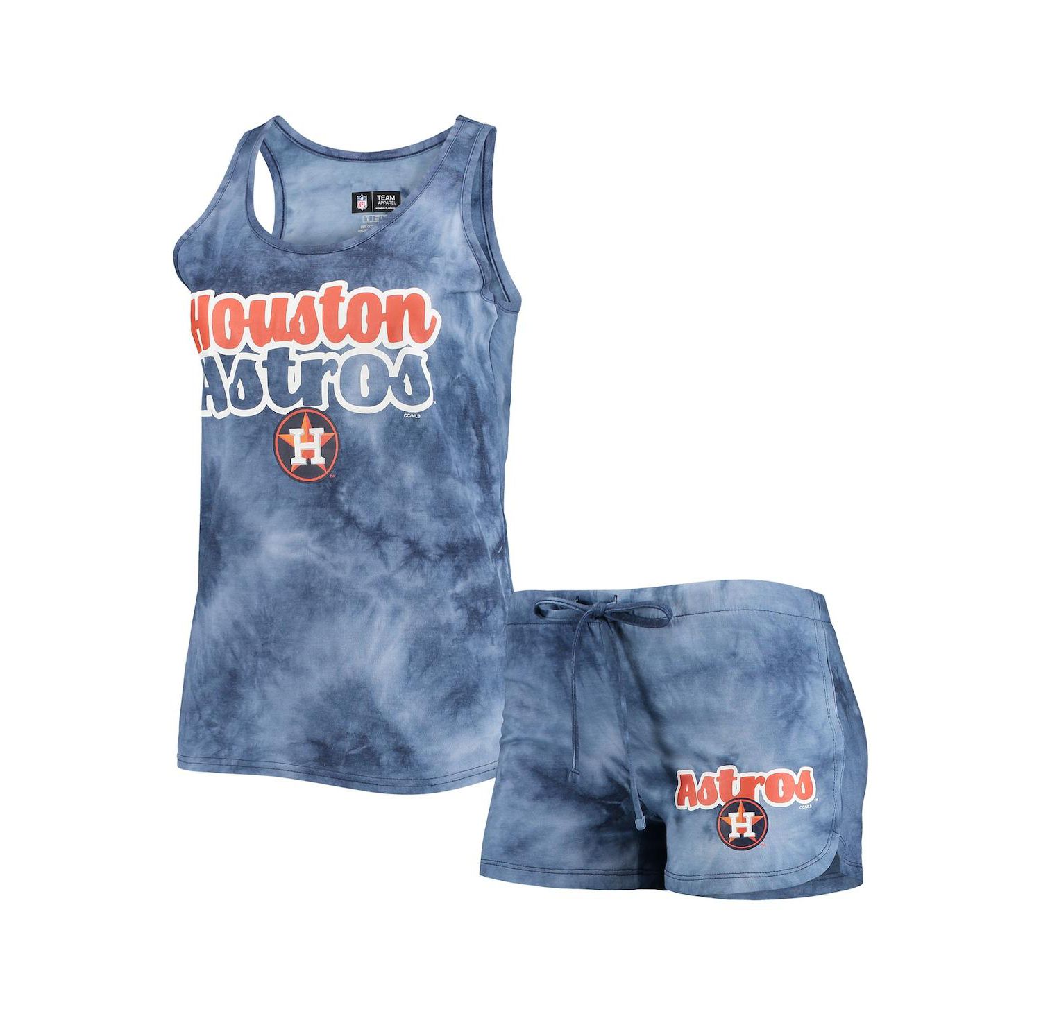 Women's Navy Houston Astros Billboard Racerback Tank Top and Shorts Set