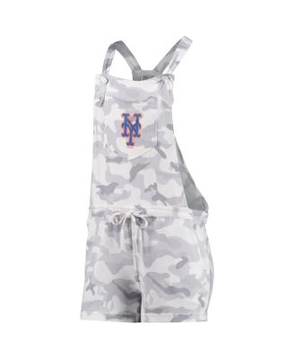 Women's Gray New York Mets Camo Overall Romper