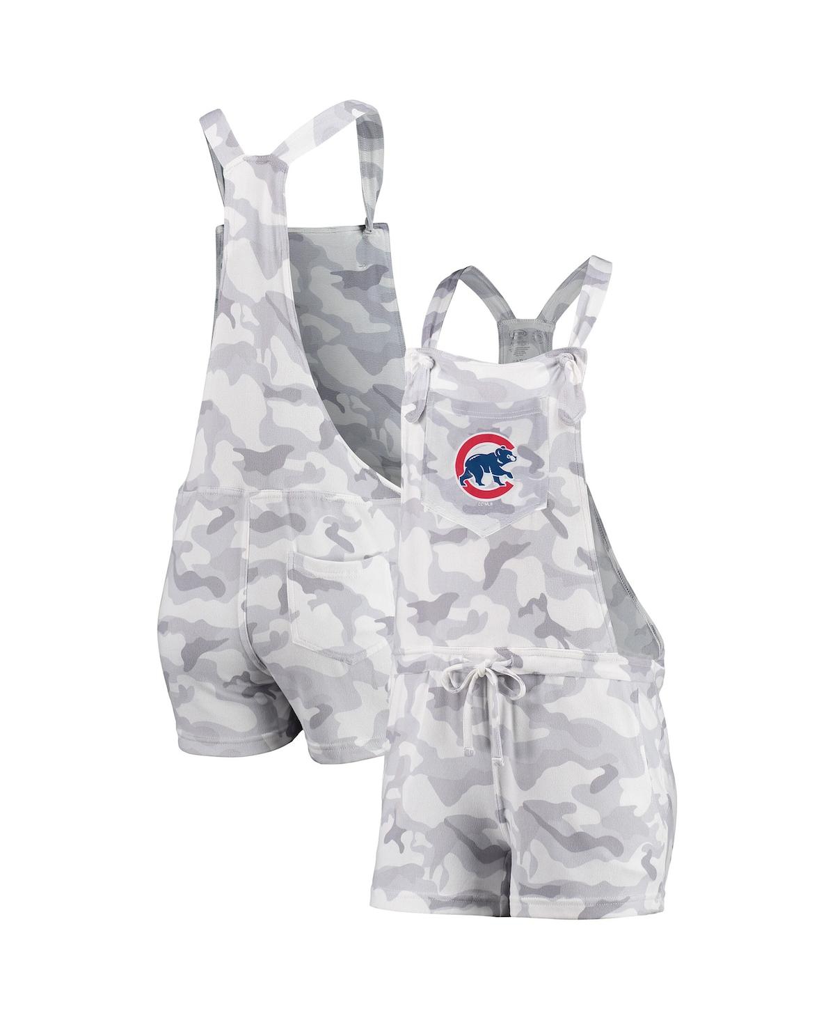 Shop Concepts Sport Women's  Gray Chicago Cubs Camo Overall Romper