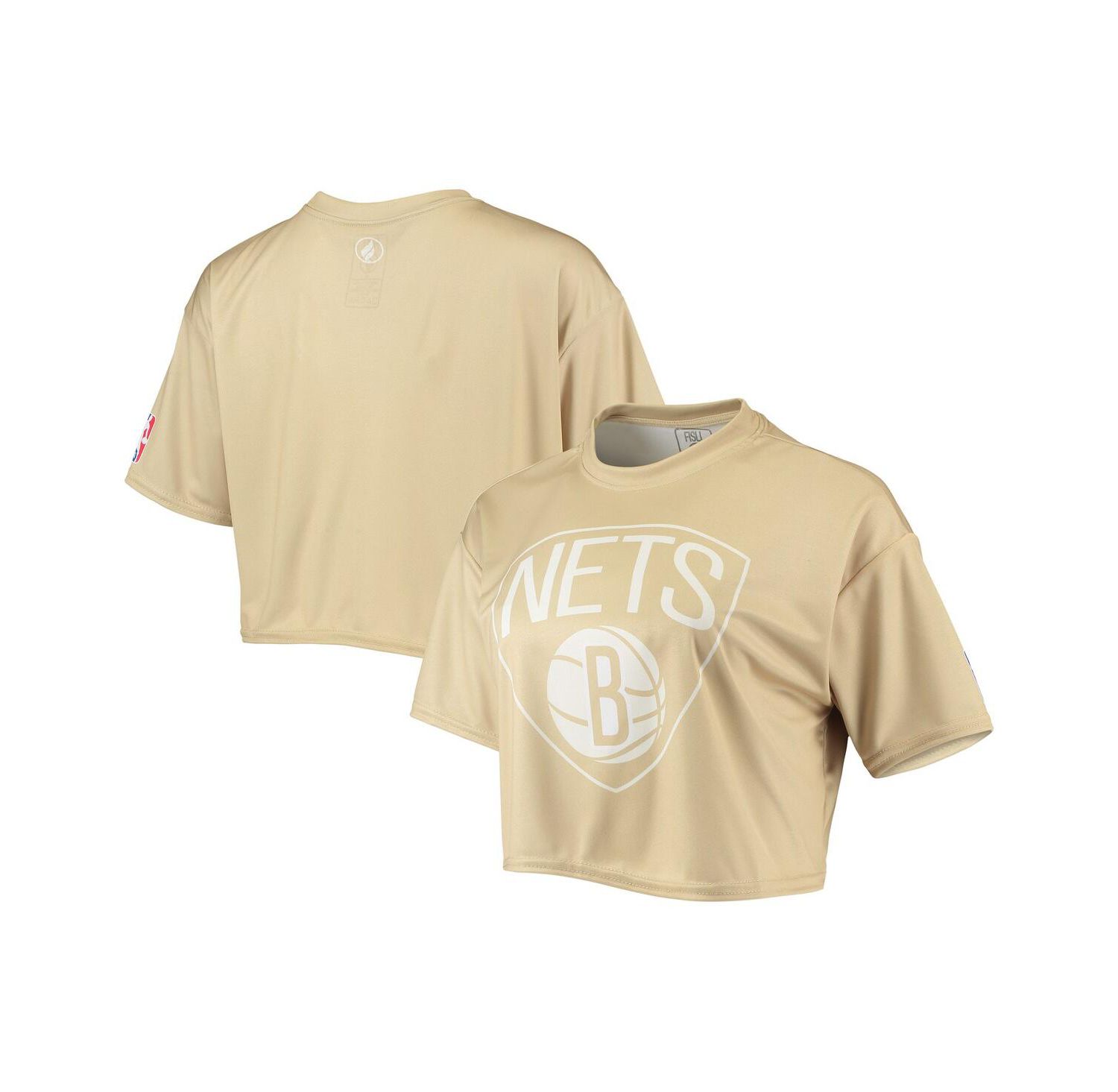 Women's Tan Brooklyn Nets Sand Crop Top