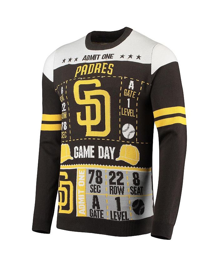 FOCO Men's Brown San Diego Padres Ticket LightUp Ugly Sweater Macy's