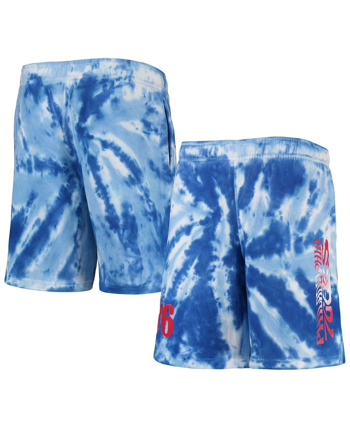 Outerstuff Kids' Big Boys Blue New York Knicks Santa Monica Tie-dye Shorts In Royal