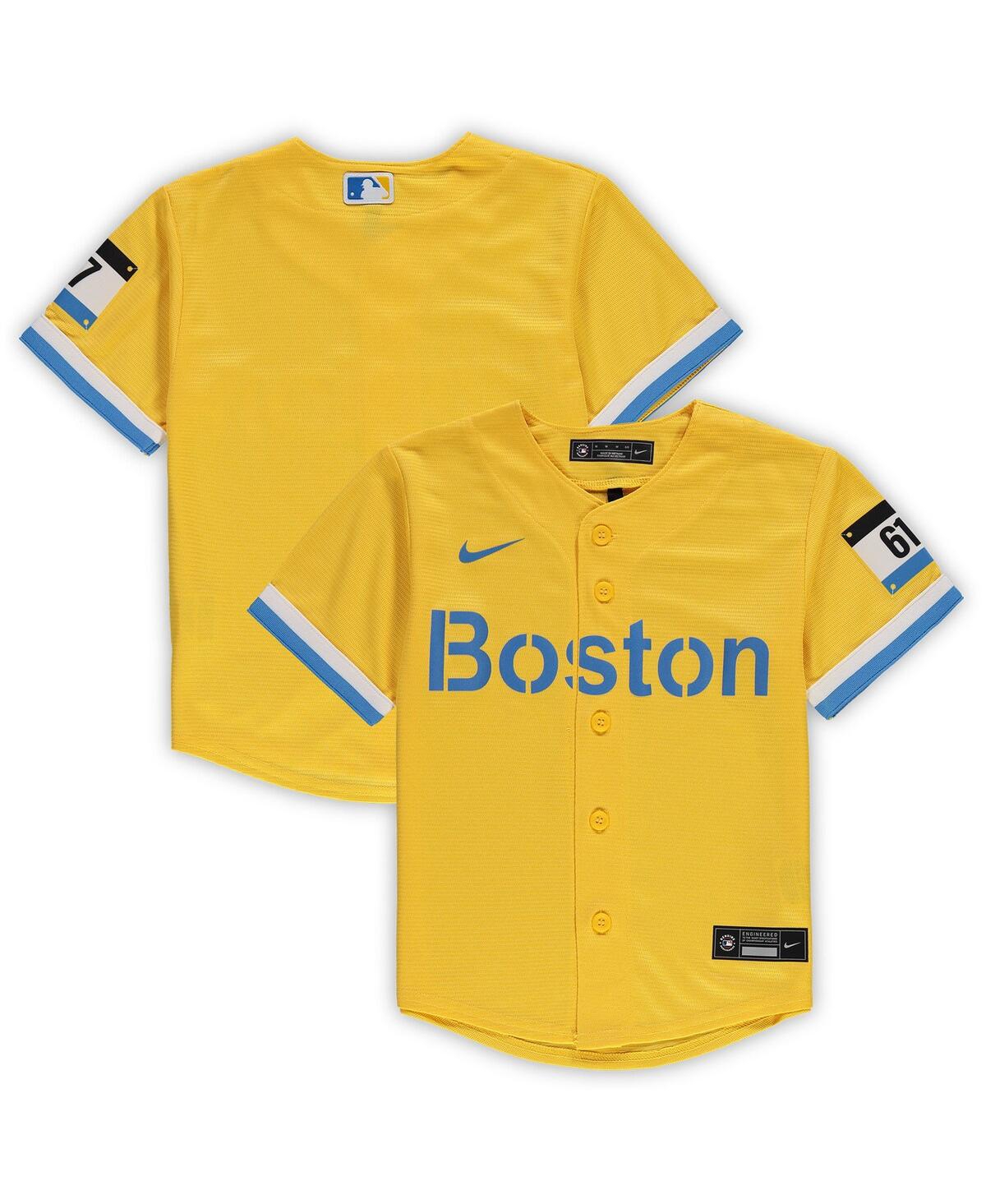 Preschool Unisex NikeBoston Red Sox Mlb City Connect Replica Team Jersey - Gold